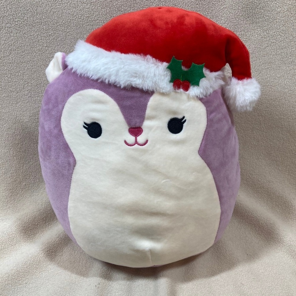 Squishmallow‎ Allina the Squirrel Plush 12 inch Wearing a Santa Hat